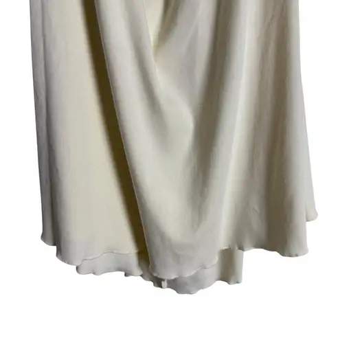 We Wore What Cream Halter Draped Cowl Neck Cotton Sleeveless Mini Dress Size XXL