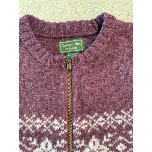 Abercrombie & Fitch  90's Shetland Wool Full Zip Cardigan Nordic thumbnail 4