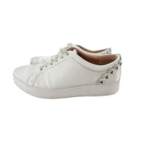 FitFlop  Rally Scallop White Leather Lace Up‎ Women's Sneakers Trainers Shoes 9