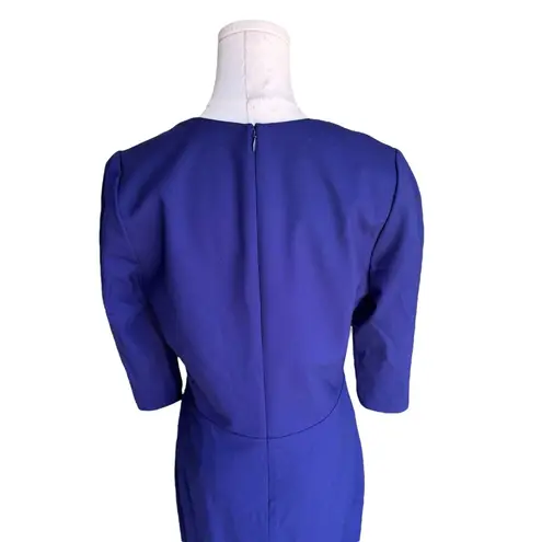 Lafayette 148 New York - Navy Blue Wool Blend Sheath Dress Sz 6