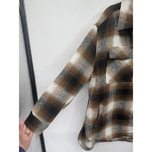 Members Mark Plaid Shacket Women XL Brown Western Cabincore Outdoor Academia