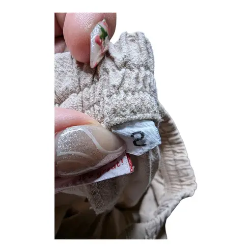 Vtg 1990s B'Gauze Beige Cotton Gauze Wide Leg Pull On Cargo Pocket Pants 2 M Size M