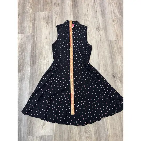 Kate Spade New York Black Daisy Dot Dress Sleeveless Shirt Dress Size 8
