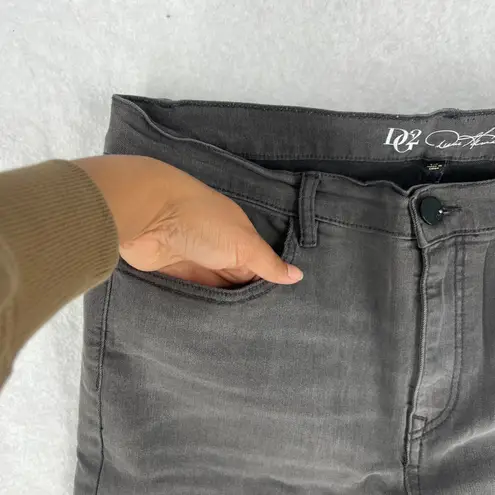 Diane Gilman DG2 Jeans Womens 14 Gray Denim Cotton Stretch High Rise Skinny Leg