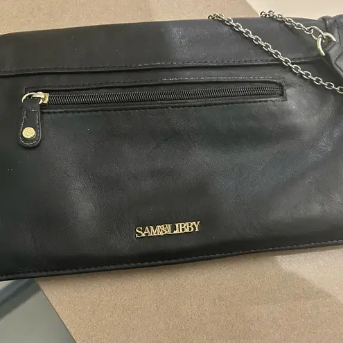 Sam & Libby Purse Sleek Black Crossbody Bag with Chain Strap--very clean