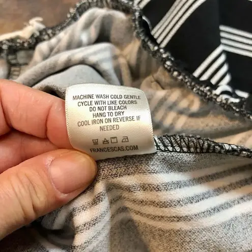 Harper Heritage Paper Bag Black and White Stripped Pants with Pockets and Belt S