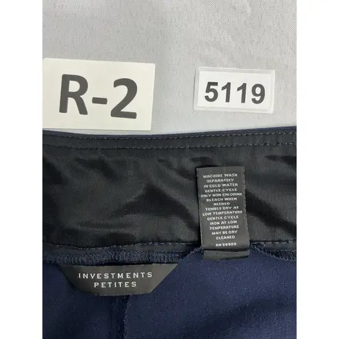 Investments Womans Petite Pullon Casual Pants 16 PS Navy Zip Pockets