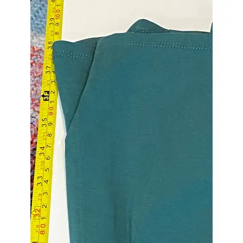 Garnet Hill Teal Faux Wrap Jersey Dress Soft Stretch Knit Drape by L