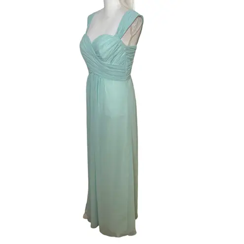 Bill Levkoff Gown Formal Maxi Bridesmaid Corset Back Draped Sleeveless Mint 6