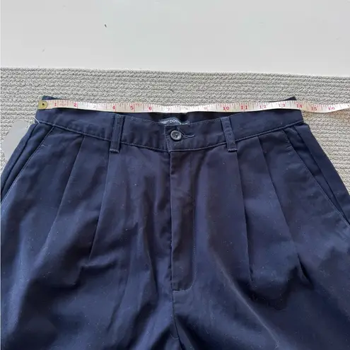 Dockers Navy Blue Classic High Natural Waist Pleated Chino Shorts Size 10 NWT