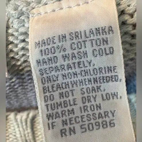 Jeanne pierre () Vintage Quarter Sleeve Cool Tones Striped Sweater: Size Large