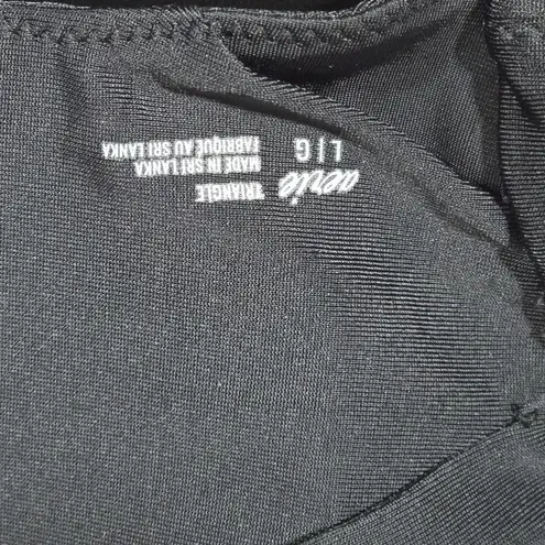 Aerie ‎ Twist Halter Bikini Top Black L NWT