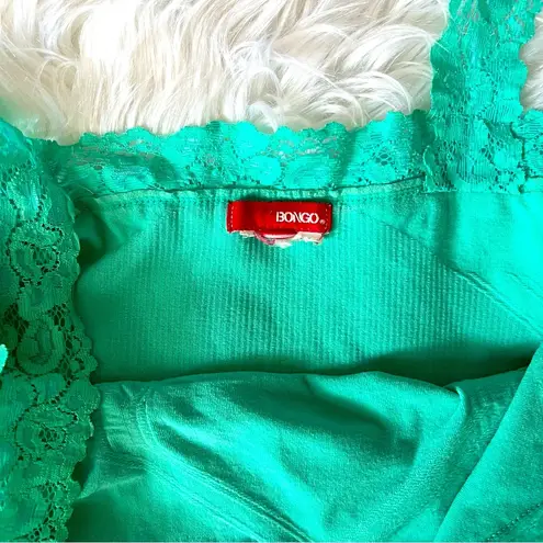 Bongo Y2K  Lace Trim Tanktop Teal Large