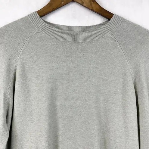 Basic Milano Women Sweater Large Balloon Sleeve Minimalist Old Money Luxury Knit Gray