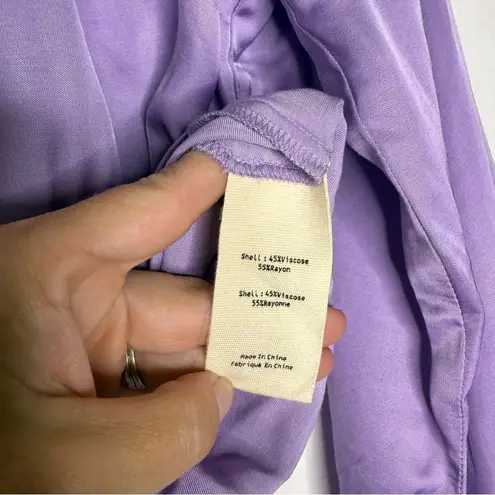 L'Agence L’AGENCE Purple Satin Button-Up Blouse Women’s Size Medium