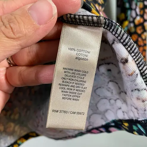 Perry Ellis Women's Multicolor Leopard Print Quarter Sleeve Top