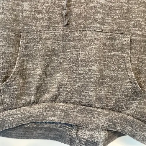 Paper Crane  Hoodie String Drawstring Women's Cropped Gray Pullover With Pockets