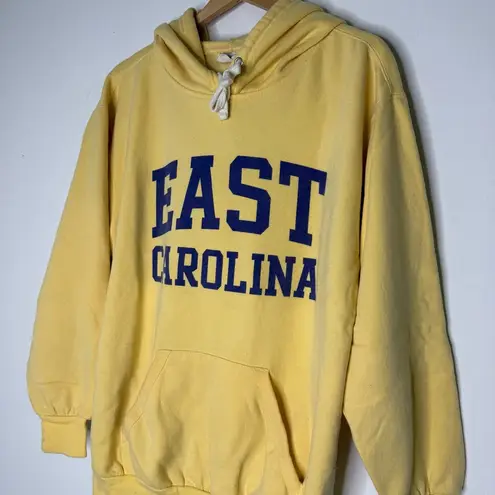 MV Sport East Carolina University Hoodie Size Large Yellow Vintage
