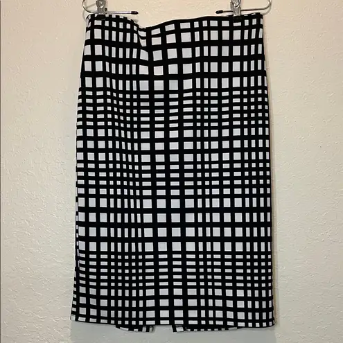 Vintage Black and White Checkered Women's Stretchy Skirt Size M