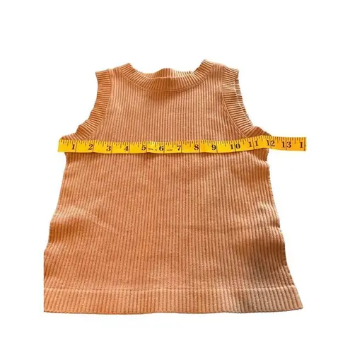 Aura Women's Ribbed Knit Sleeveless Top S/M Beige