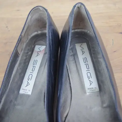 via spiga Vintage Italian Made Black Woven Front Flats Size 7