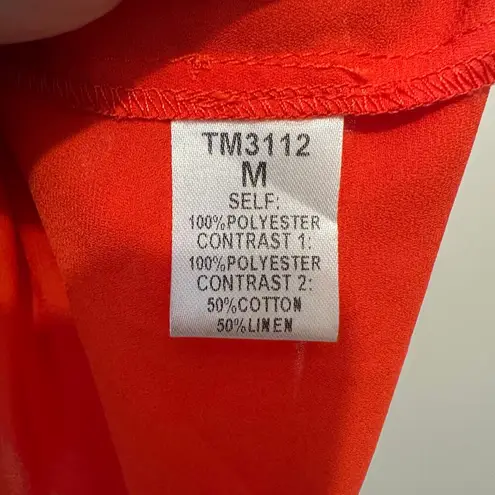 THML Bright Embroidered Resort Dress Women’s size Medium orange and blue strappy