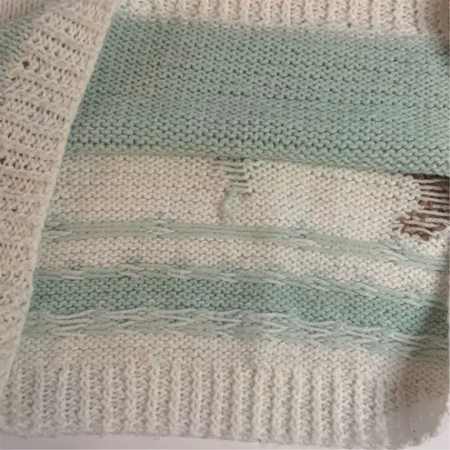 Handmade Fluffy Adult Short Sleeve Sweater XL Multicolor Unisex Green