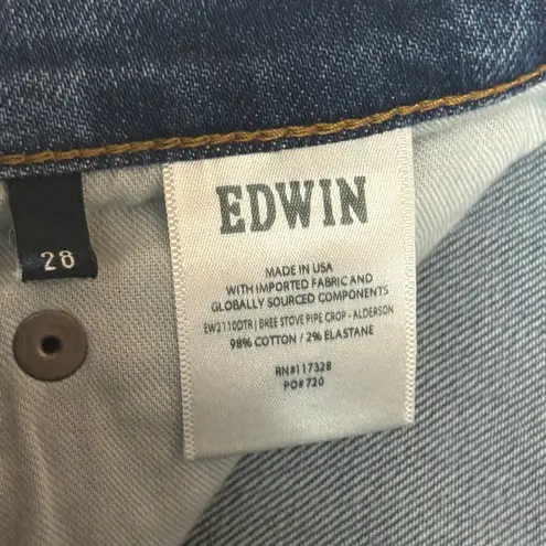 Edwin “Bree” Stovepipe Cropped Jeans in Alderson Blue Size 28