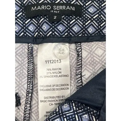 Mario Serrani Italy Blue Print Golf Shorts Women's Size 2 Stretch 8.5" inseam