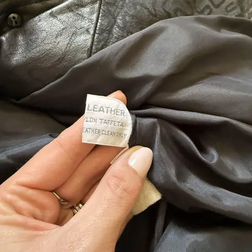 VTG 80s Switzer's Genuine Leather Blazer Jacket Women's M Black Oversized Size M