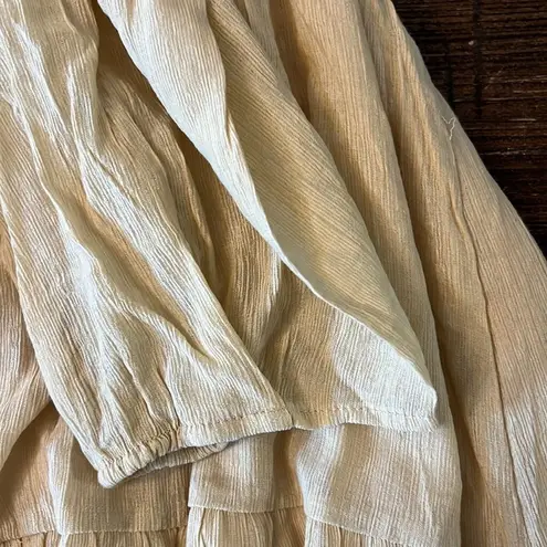 Moon River Smocked Gauze Tiered Maxi Dress Cream Size Small Anthropologie NWT