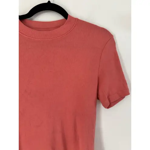 American Giant Coral Ribbed Short Sleeve Crewneck T