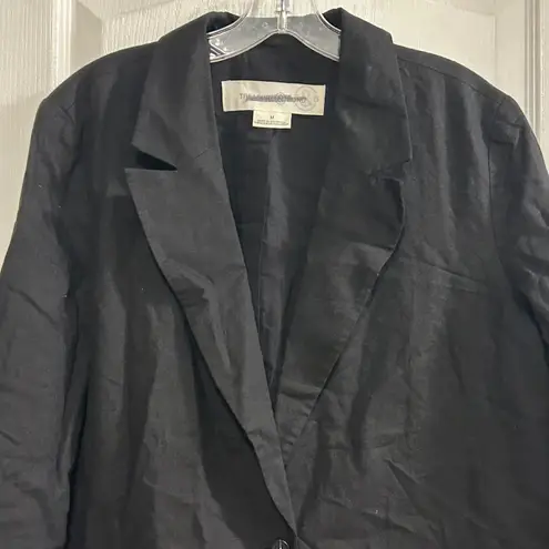 Treasure & Bond Black Linen Viscose Blend Blazer Jacket Women's Size M