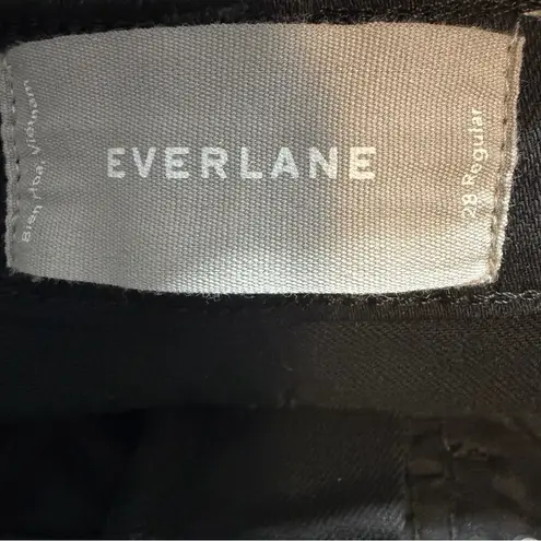 Everlane  high rise straight black wash cropped jeans raw hem women's 28 Regular