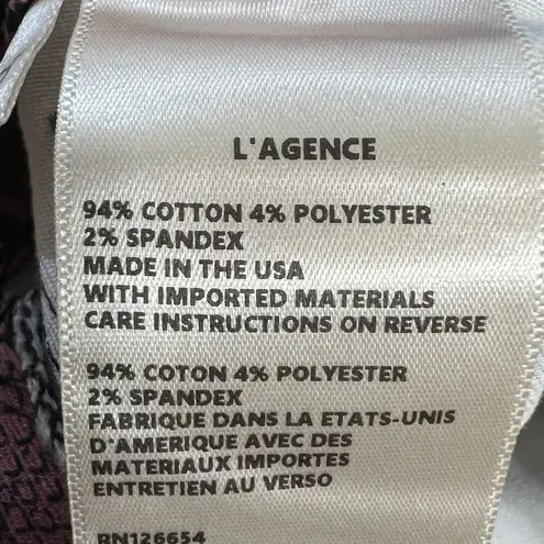 L'Agence Pants Womens 25 Pink Snake Print Margot Skinny High Rise Garnet Aurora