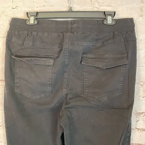 White Birch High Rise Joggers Black Drawstring Flap Pockets Women’s Size XL