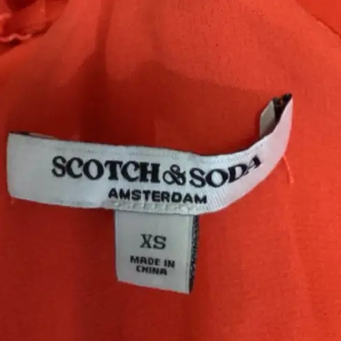 Scotch & Soda Red Silk Satin Spaghetti Cami Camisole Wrap Romper Jumpsuit Sz XS