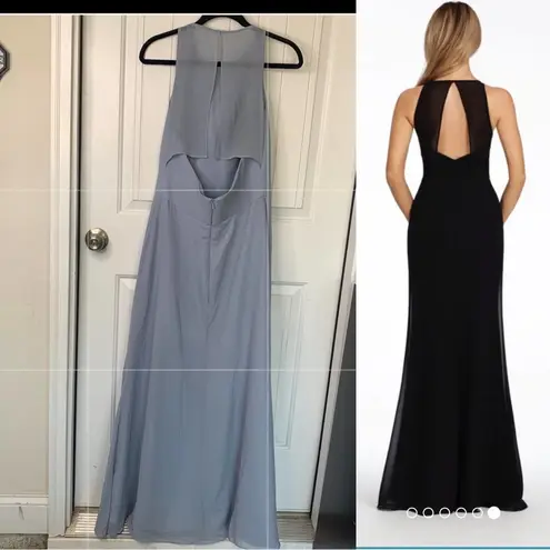 Hayley Paige Occasions Hayley Paige blue bridesmaid dress 5714 maxi chiffon size 8 wedding guest modest