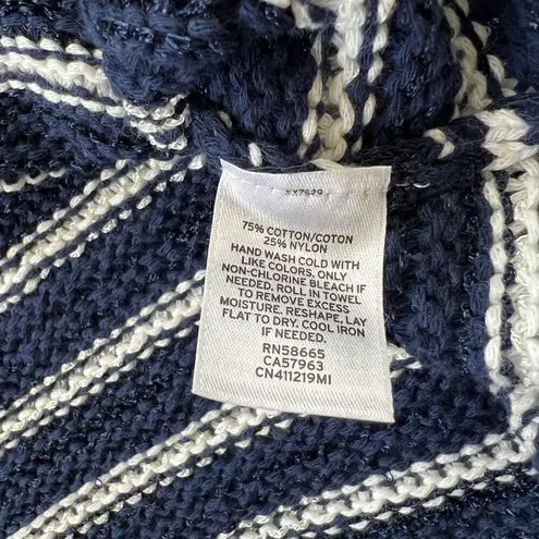 Caslon NWT! Navy White Knit Shimmer Shine Sleeveless Sweater Tank Top Blouse XS