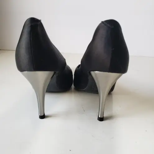 Vizzano Pointed Toe Y2K Heel Womens Shoes Sz 36 Witchy Vampy Rhinestone Glam Black