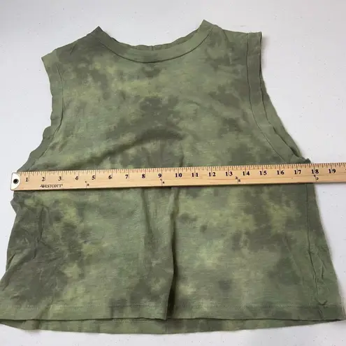 LNA  Womens Garçon Tank Top Size Medium Green Tie Dye Sleeveless Crewneck Cropped