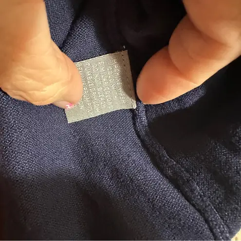 Investments Petites Navy Blue White Trim Crewneck 3/4 Sleeve PM NWT Sweater