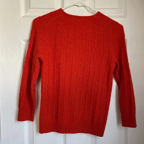 J.Crew  cableknit cashmere blend orange cardigan