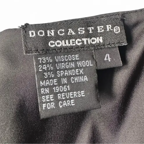 Doncaster Wool-Blend Black Midi Dress - Timeless Little Black Dress - Size 4