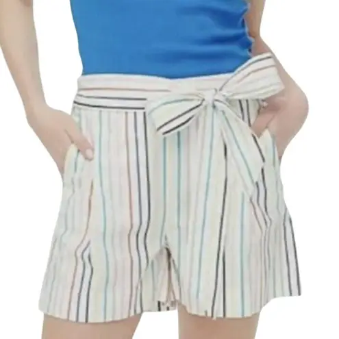 J.Crew  Striped tie-waist short stretch cotton poplin Size 0 New w/ Tag MSRP $60 - Image 3