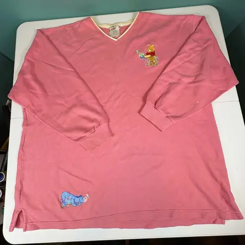Vtg Disney Store Winnie the Pooh Eeyore Pink V