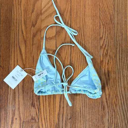 ANDIE The String Top Bikini Powder Ditsy Bloom Blue size L NWT