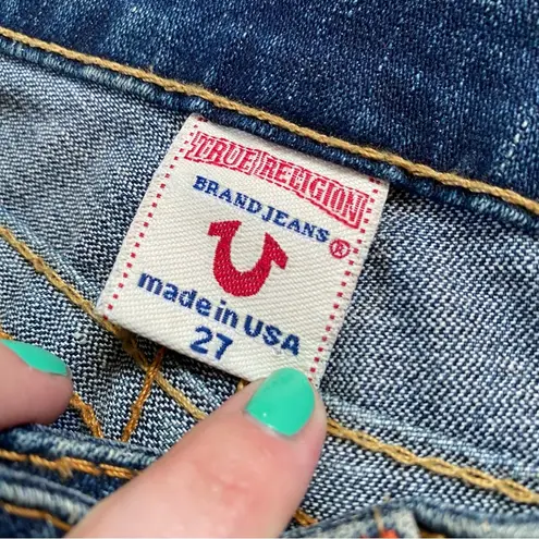 True Religion Vintage  Flare/Boot Cut Distressed Low Rise Joey Jeans Size 27 - Image 7