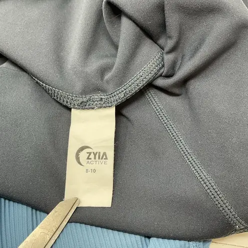 Zyia Active Storm Parallel Luxe Leggings Ruched Two Tone Pull On Yoga Si…