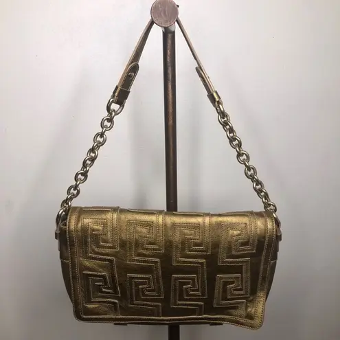 Versace  Greca Quilted Gold Flap Chain Bag Rare Embroider Purse Evening